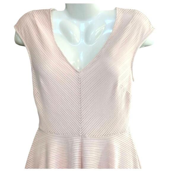 Bar III Women's Blush/Pink Mesh Back Zip Fit & Flare Skater Dress Feminine SZ M - Picture 5 of 10